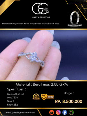 Cincin Kilau Berlian Material : Berat mas 2.88 GRM