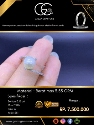 Cincin Kilau Berlian Material : Berat mas 3.55 GRM