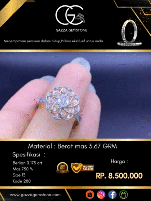 Cincin Kilau Berlian Material : Berat mas 3.67 GRM