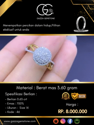 Cincin Kilau Berlian Material : Berat mas 3.60 gram