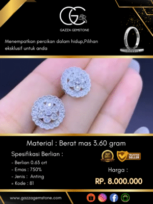 Anting Kilau Berlian Material : Berat mas 3.60 gram