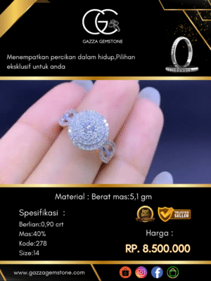 Cincin Kilau Berlian Material : Berat mas:5,1 gm