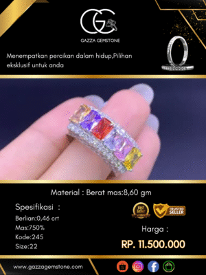 Cincin Kilau Berlian Material : Berat mas:8,60 gm