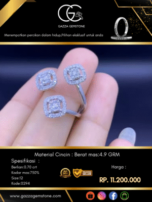 Cincin Kilau Berlian Material Cincin : Berat mas:4.9 GRM
