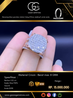 Cincin Kilau Berlian Material Cincin : Berat mas: 8 GRM