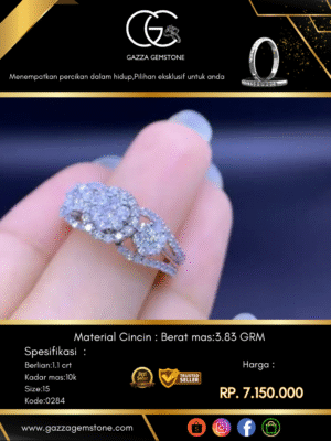 Cincin Kilau Berlian Material Cincin : Berat mas:3.83 GRM